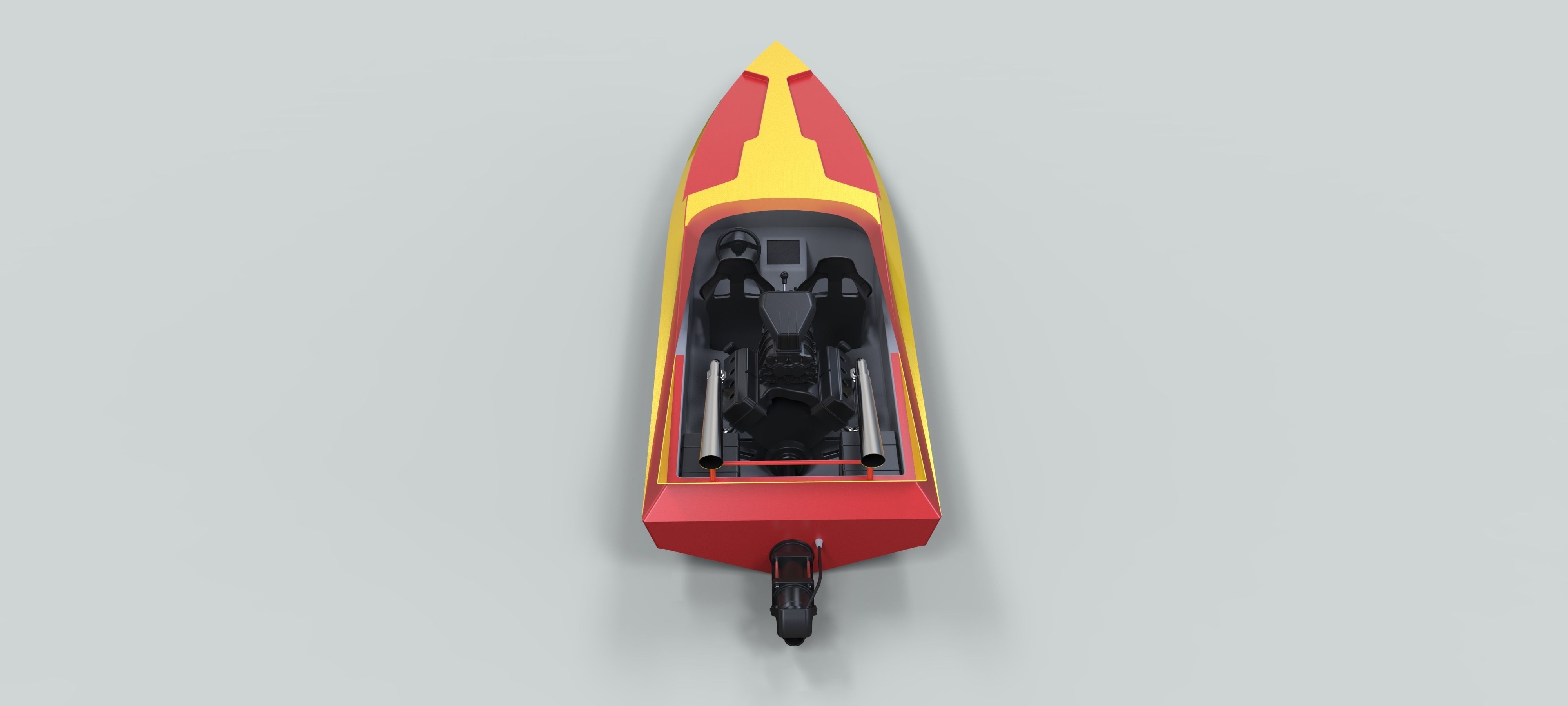 Motorboat speed boat 3D model_13
