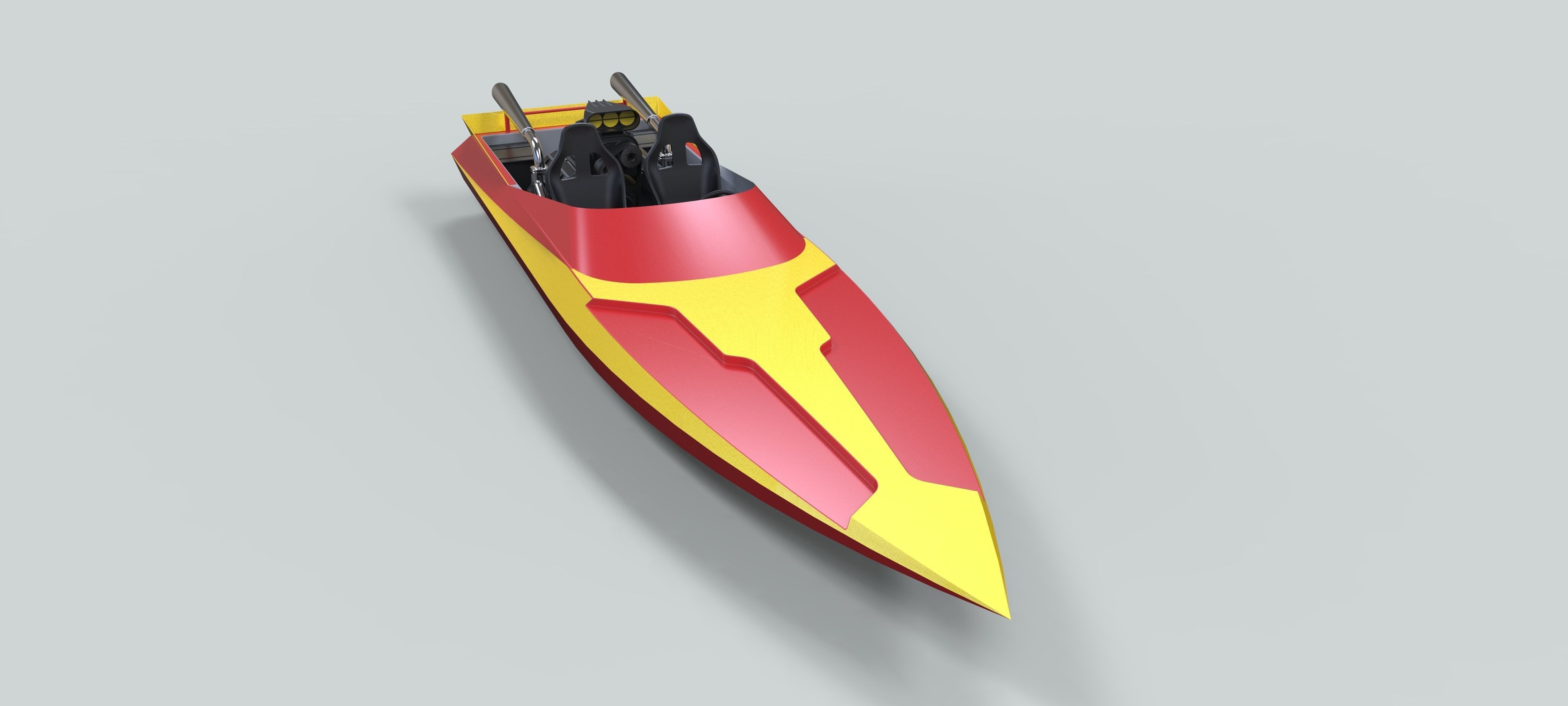 Motorboat speed boat 3D model_2