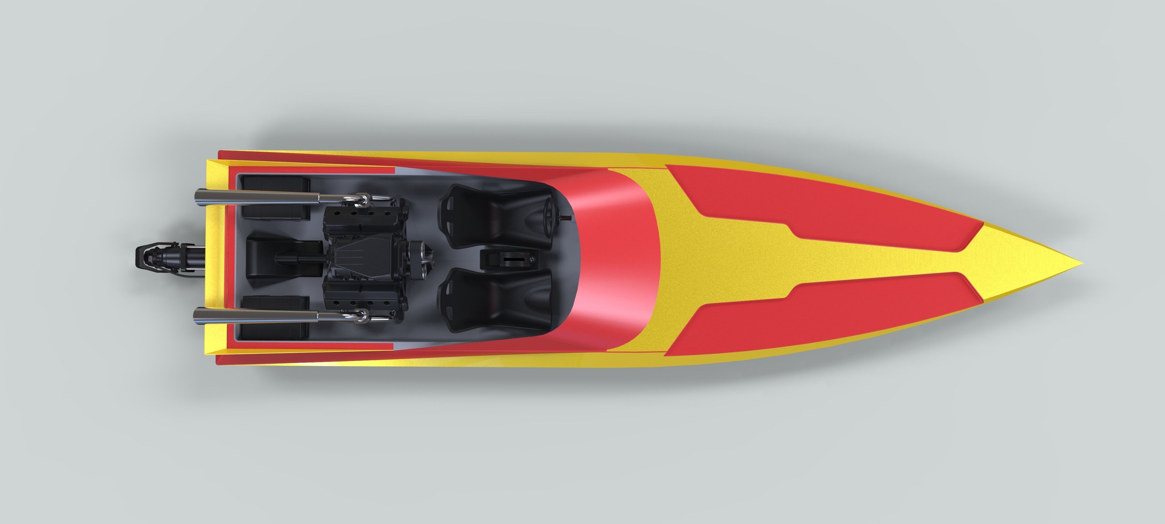 Motorboat speed boat 3D model_8