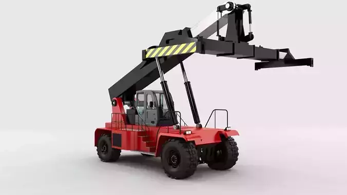 Reach Stacker with Very Clean Topology Low-poly 3D model