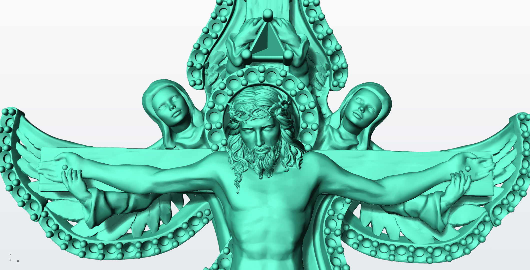 Jesus Cross Mens Diamond Pendant 3D print model_11