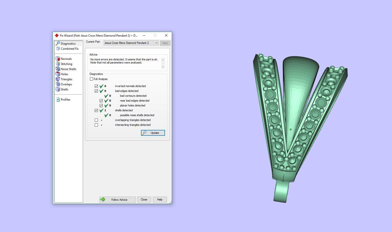 Jesus Cross Mens Diamond Pendant 3D print model_17