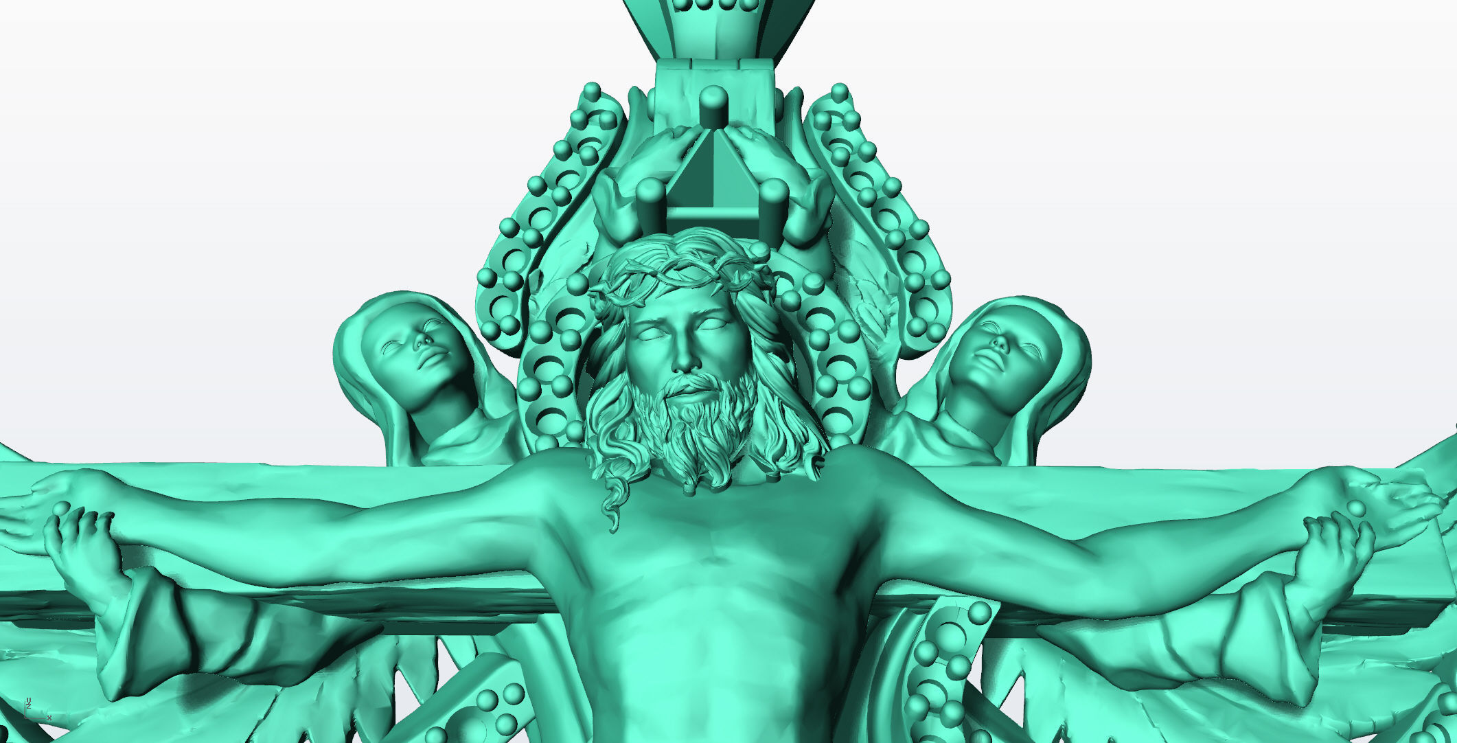 Jesus Cross Mens Diamond Pendant 3D print model_12