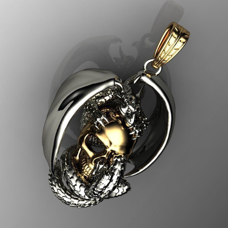 pendant dragon 3D print model_3