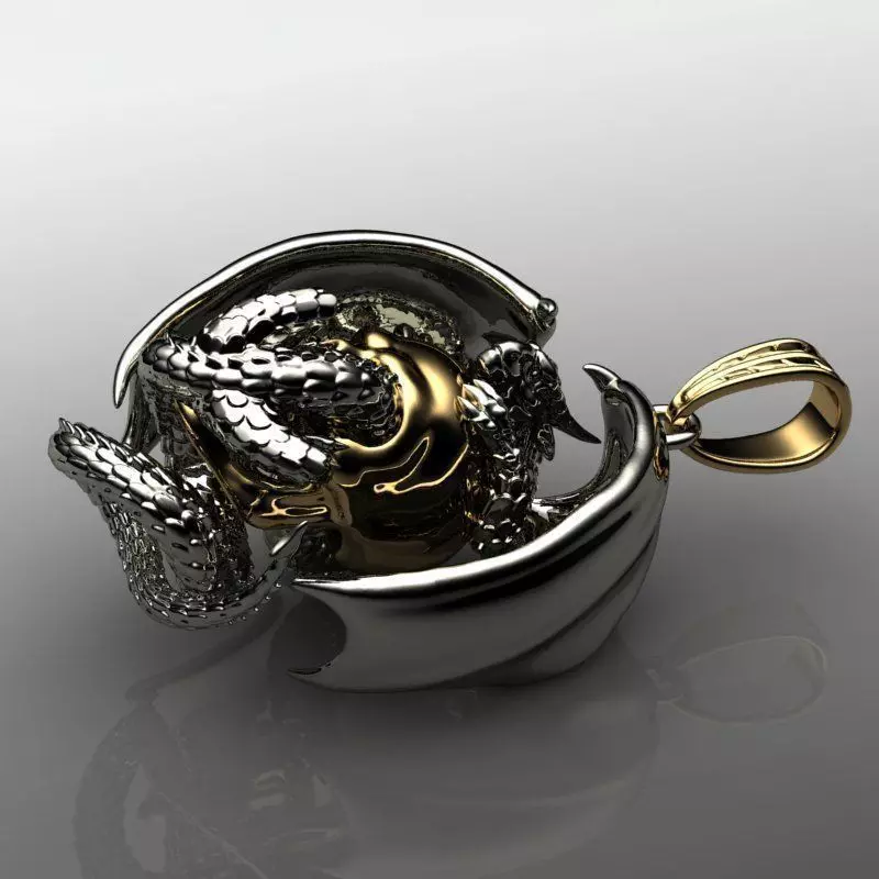 pendant dragon 3D print model_1