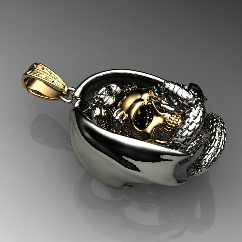 pendant dragon 3D print model_2