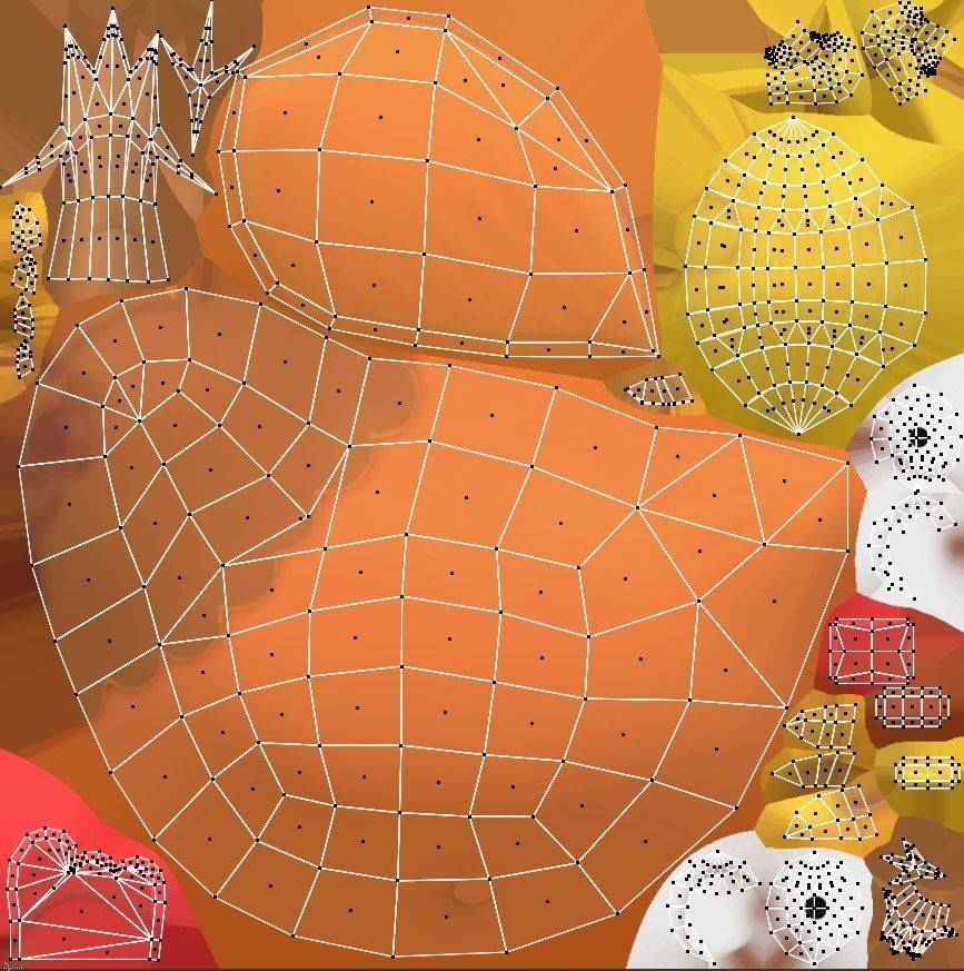 Hen and Chicken Stylized Low-poly 3D model_10