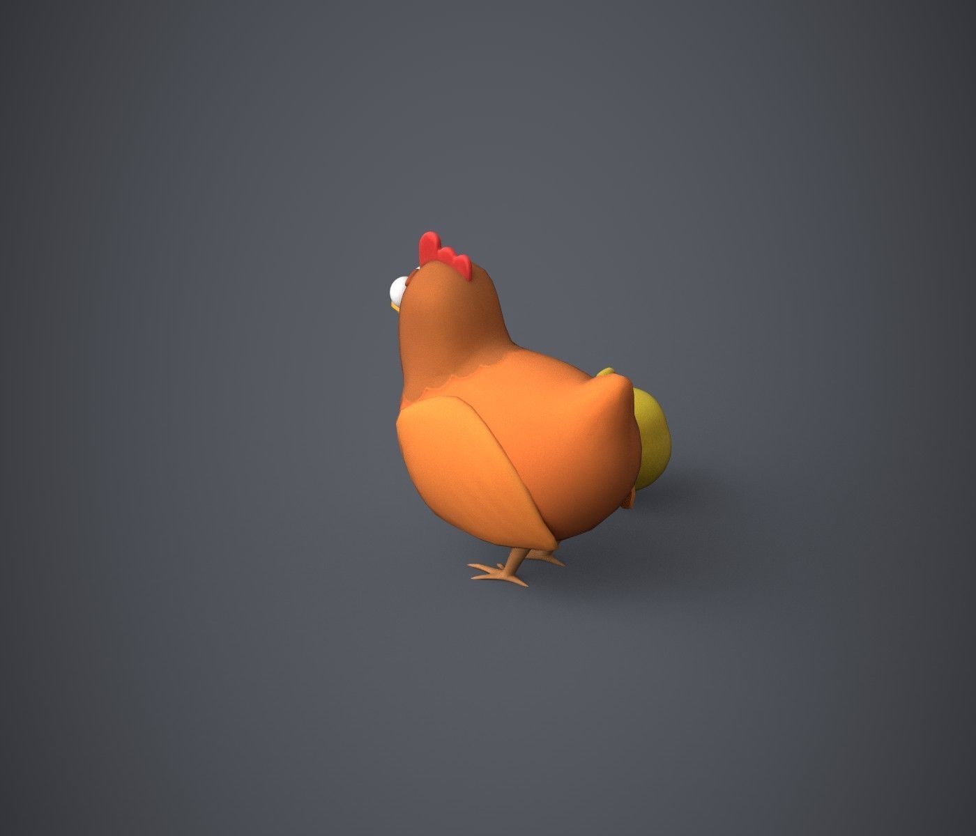 Hen and Chicken Stylized Low-poly 3D model_1
