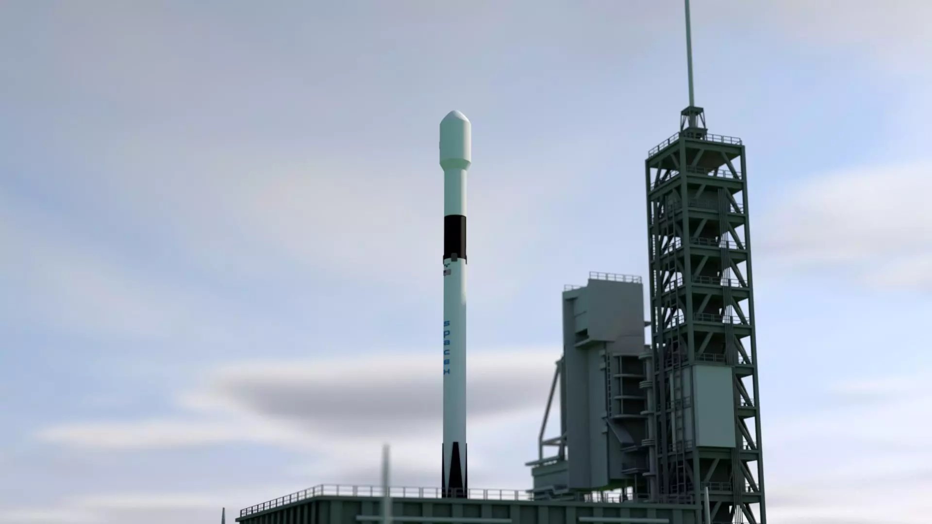 Falcon 9 Block 5 cartoon style 3D model