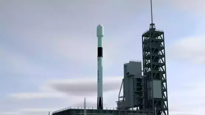 Falcon 9 Block 5 cartoon style