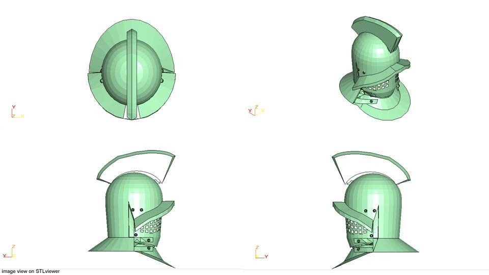 Ancient Combat Helmet - Roman Gladiator 3D model_4