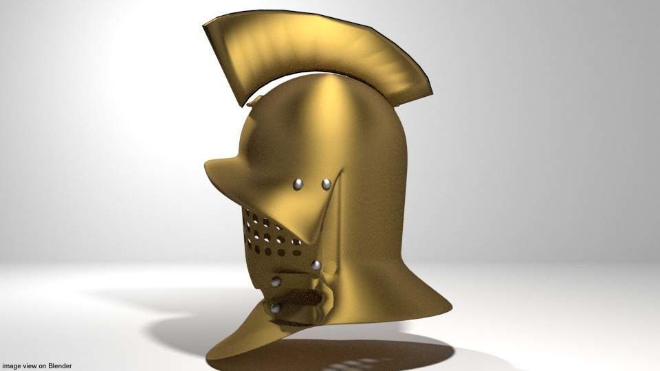 Ancient Combat Helmet - Roman Gladiator 3D model_2