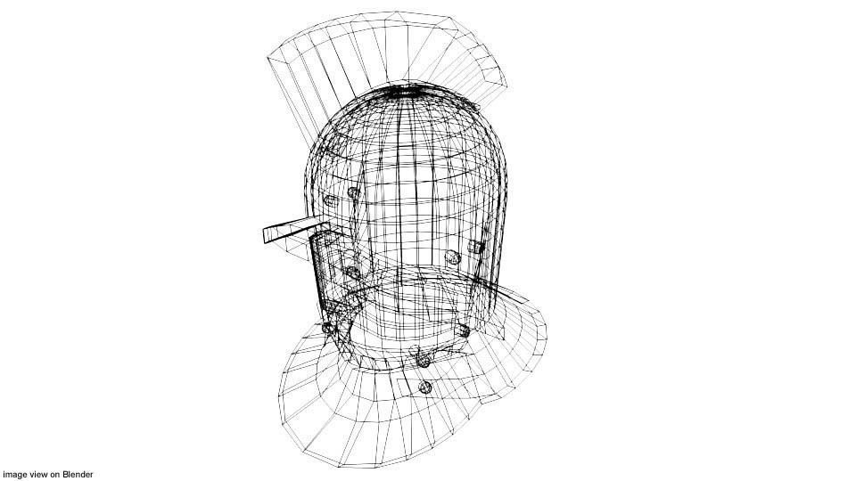 Ancient Combat Helmet - Roman Gladiator 3D model_3