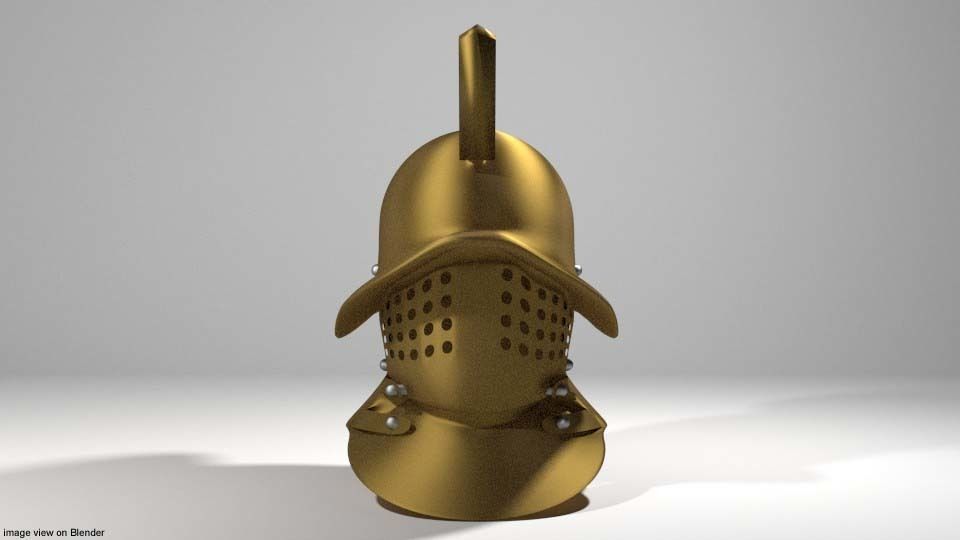Ancient Combat Helmet - Roman Gladiator 3D model_1
