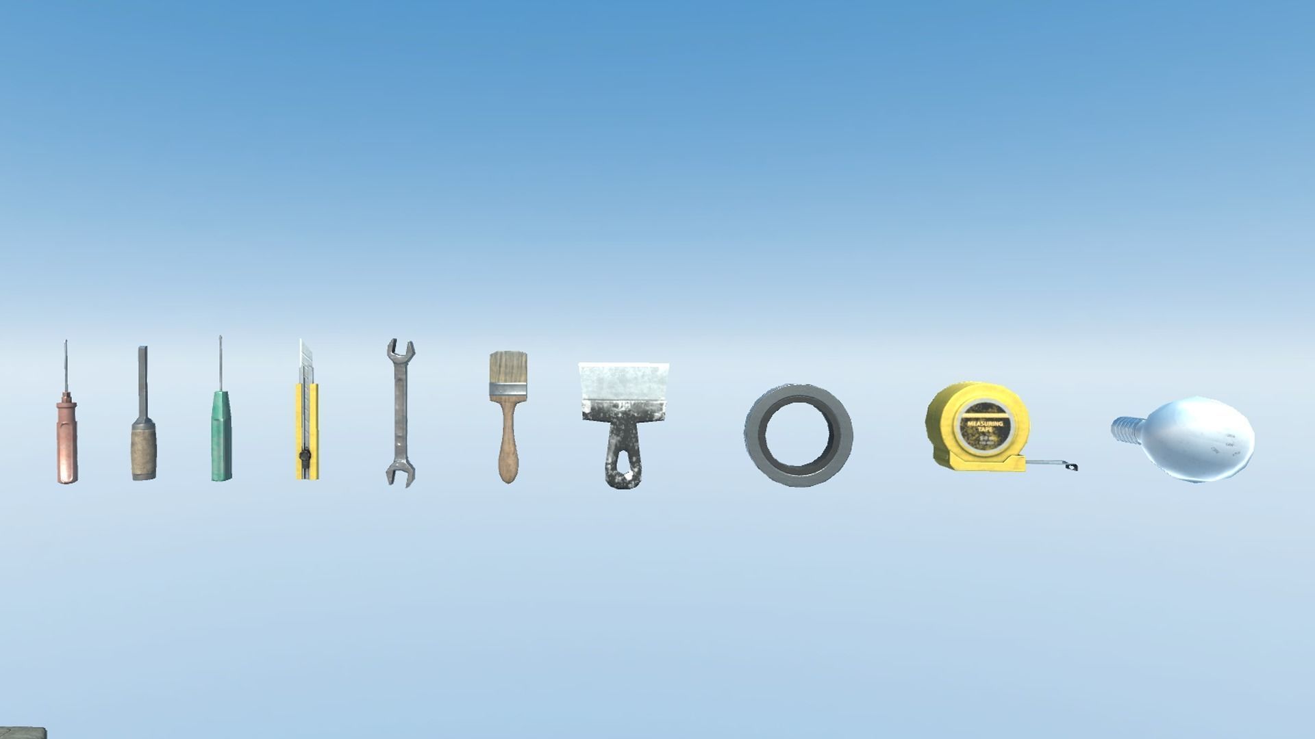 Workbench With Tools Low-poly 3D model_10