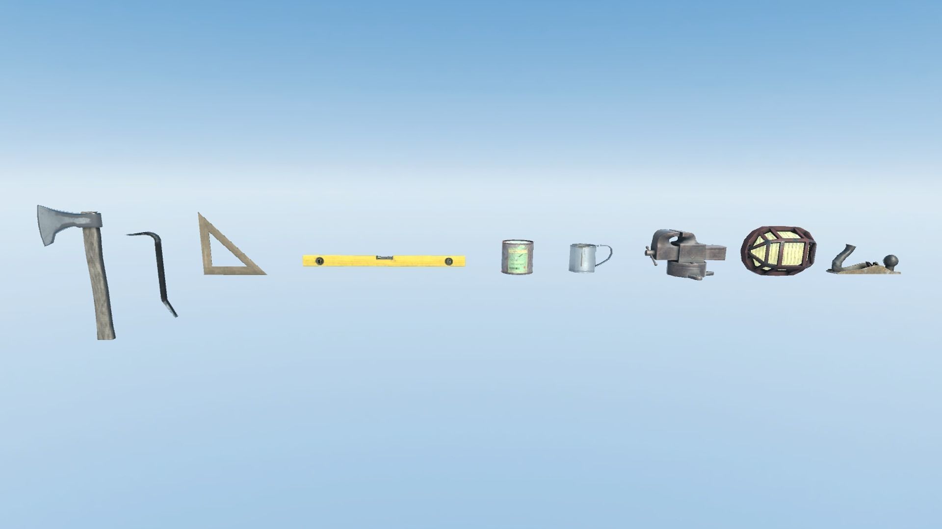 Workbench With Tools Low-poly 3D model_12