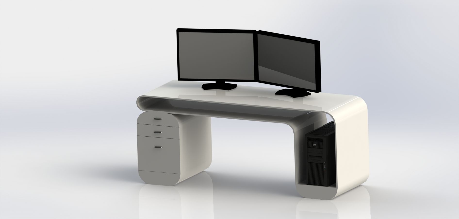 Future desk Free 3D model_4