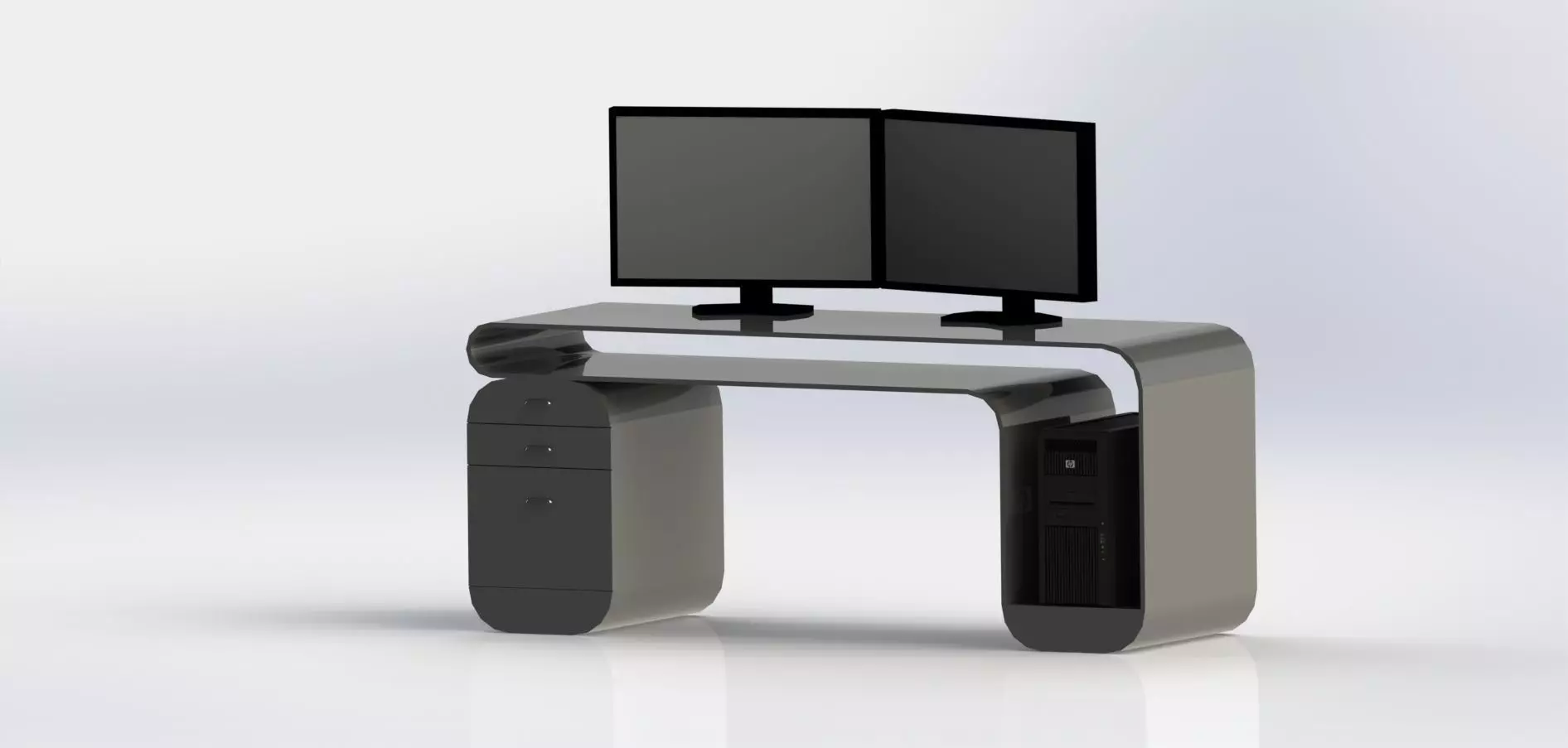Future desk Free 3D model_0