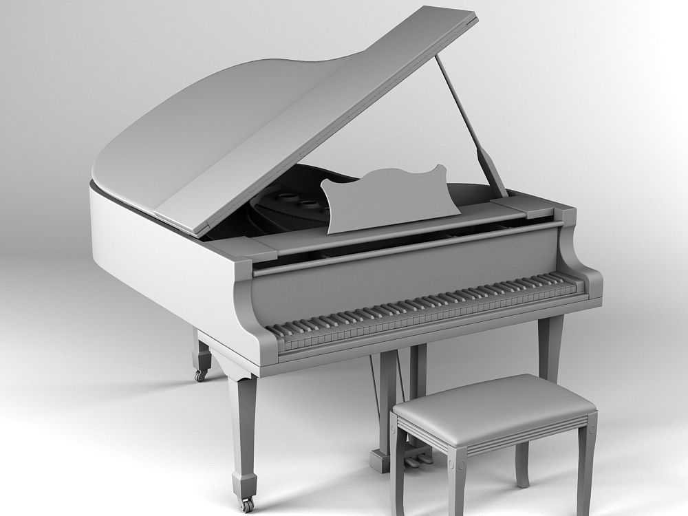 Grand piano 3D model_11