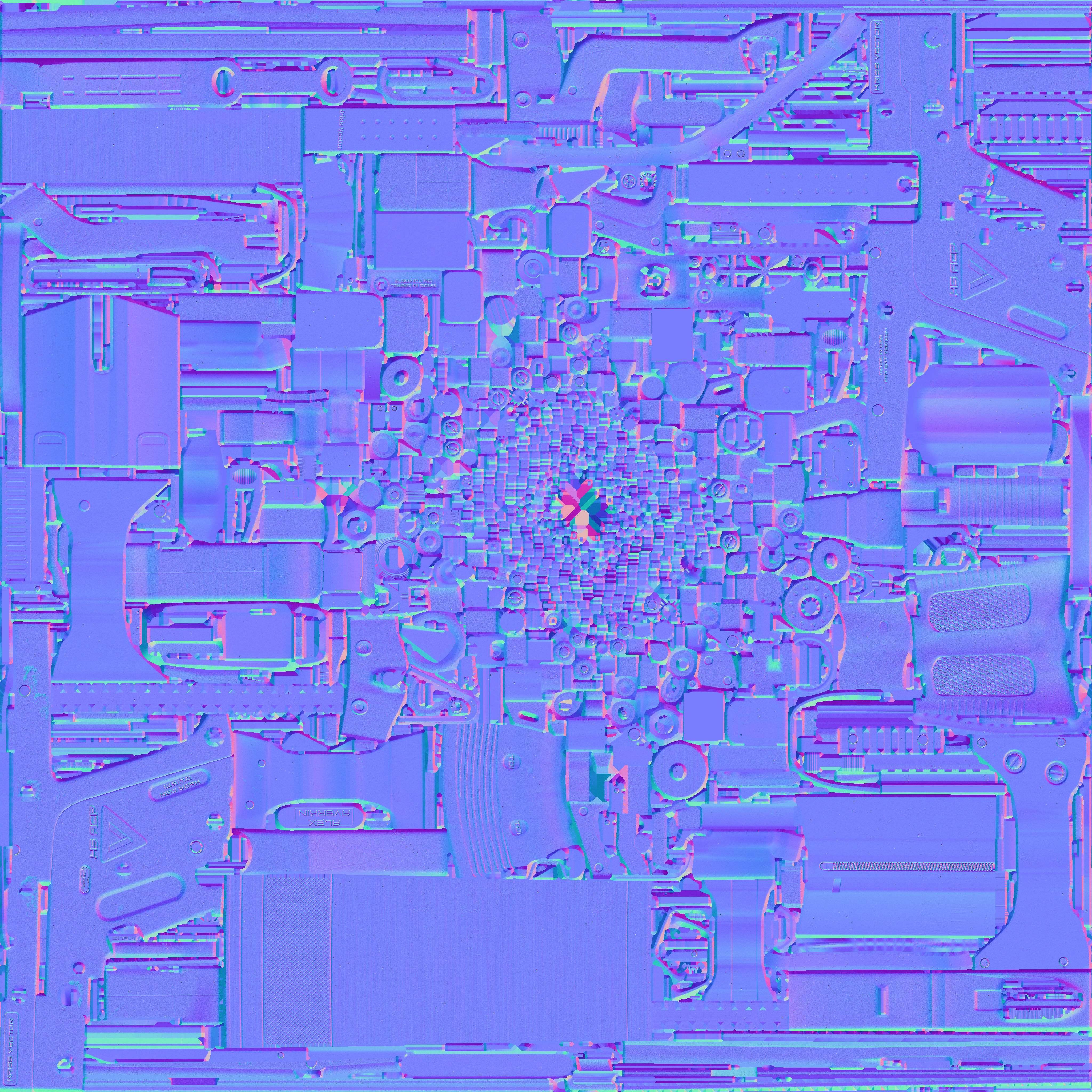 Kriss Vector Highpoly and Lowpoly models PBR Low-poly 3D model_16