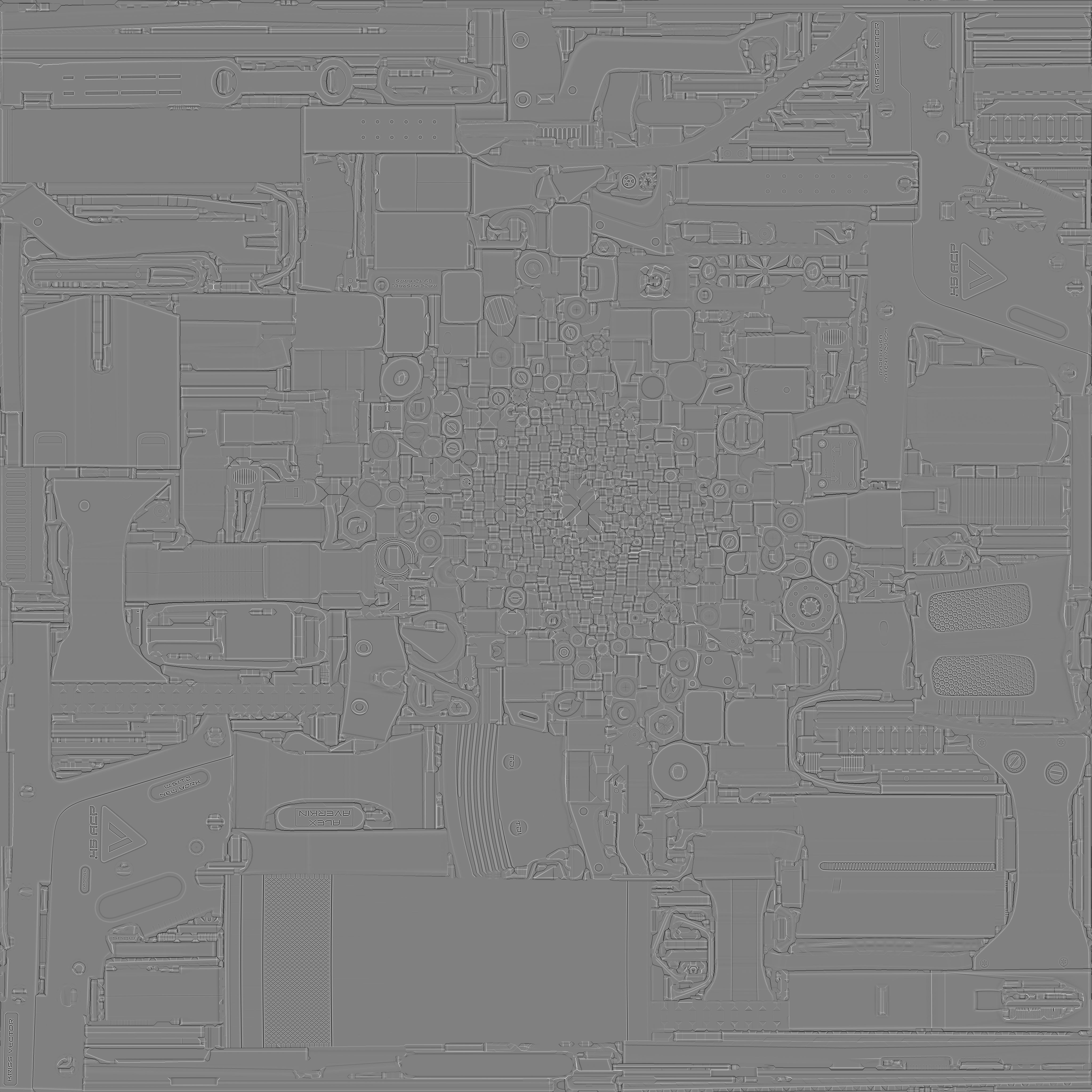 Kriss Vector Highpoly and Lowpoly models PBR Low-poly 3D model_14