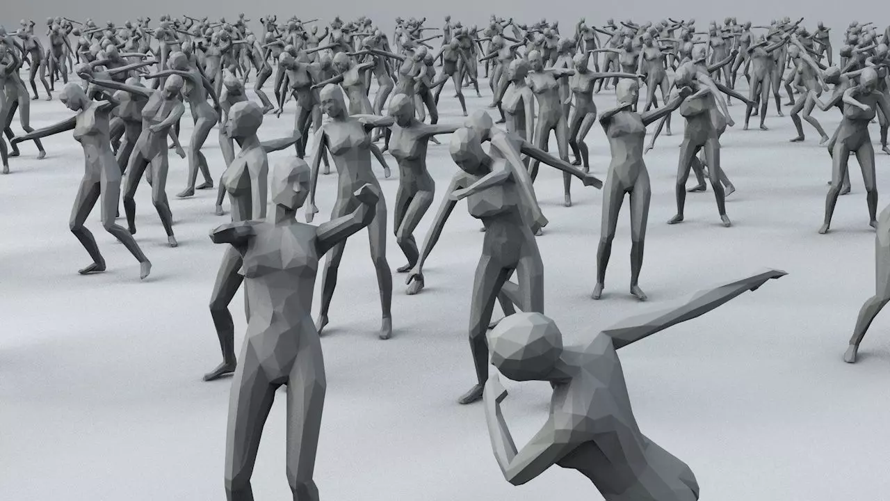 15 Lowpoly Women Sport Fitness Dance Activity Poses Low-poly 3D model_0