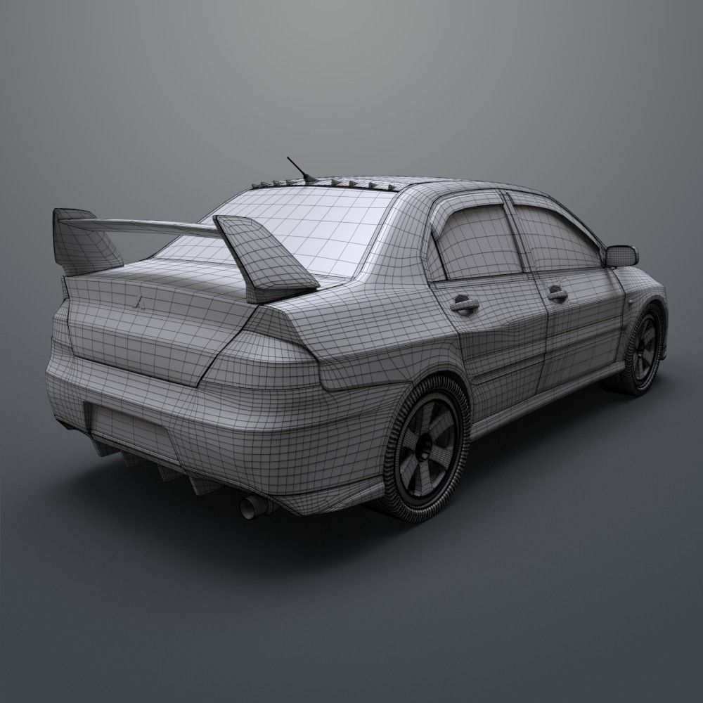 Mitsubishi lancer evolution IX 3D model_19