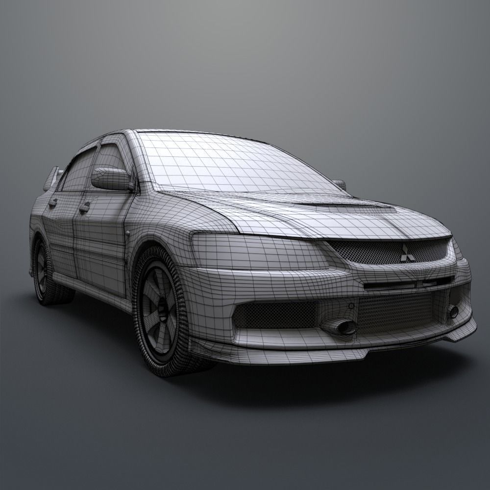 Mitsubishi lancer evolution IX 3D model_14