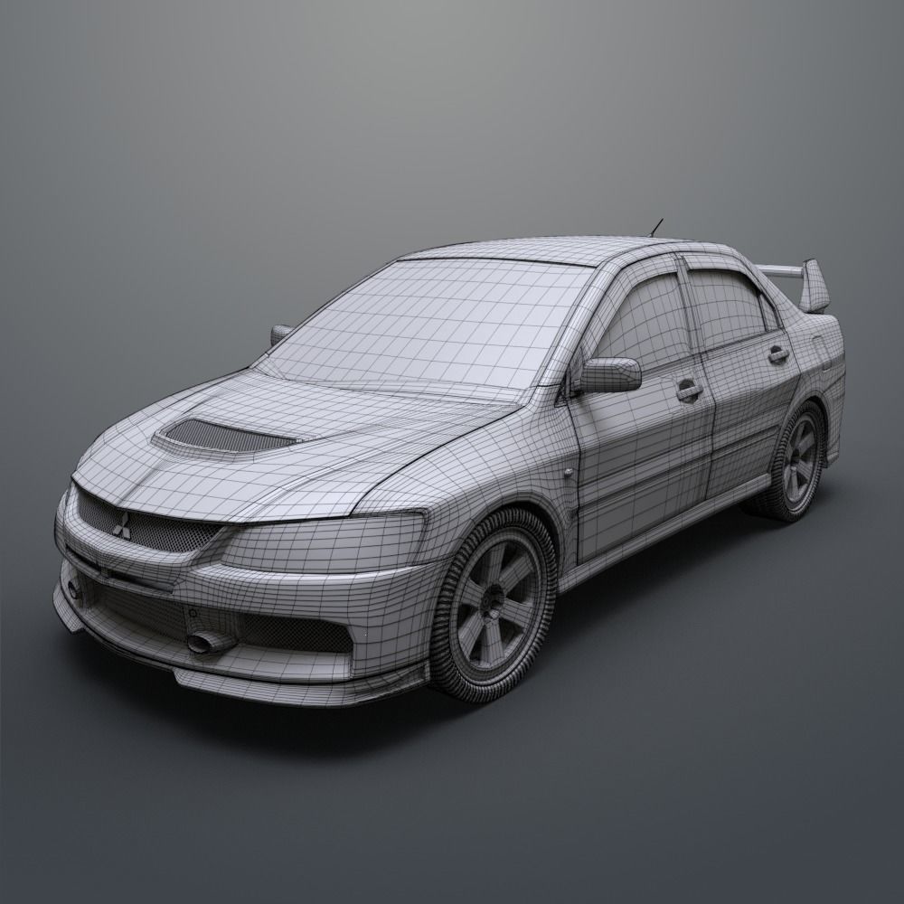 Mitsubishi lancer evolution IX 3D model_15