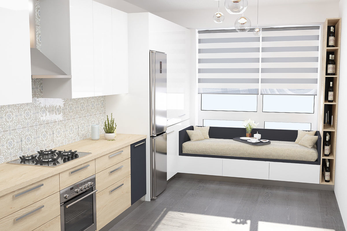 KITCHEN modern with cabinets and stainless steel appliances 3D model_6