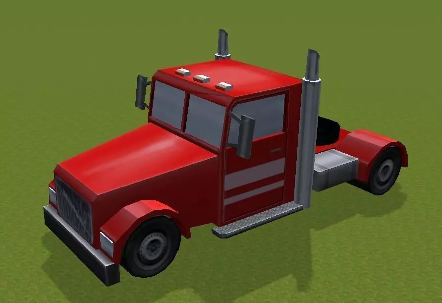 TRUCKS semi truck on field 3D model_0
