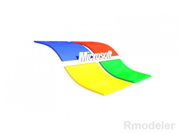 Microsoft 3d Logo 3D model_3