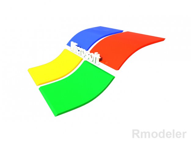 Microsoft 3d Logo 3D model_1