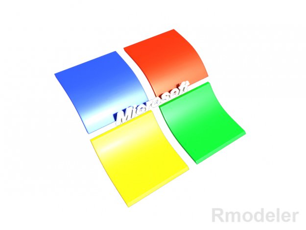 Microsoft 3d Logo 3D model_2