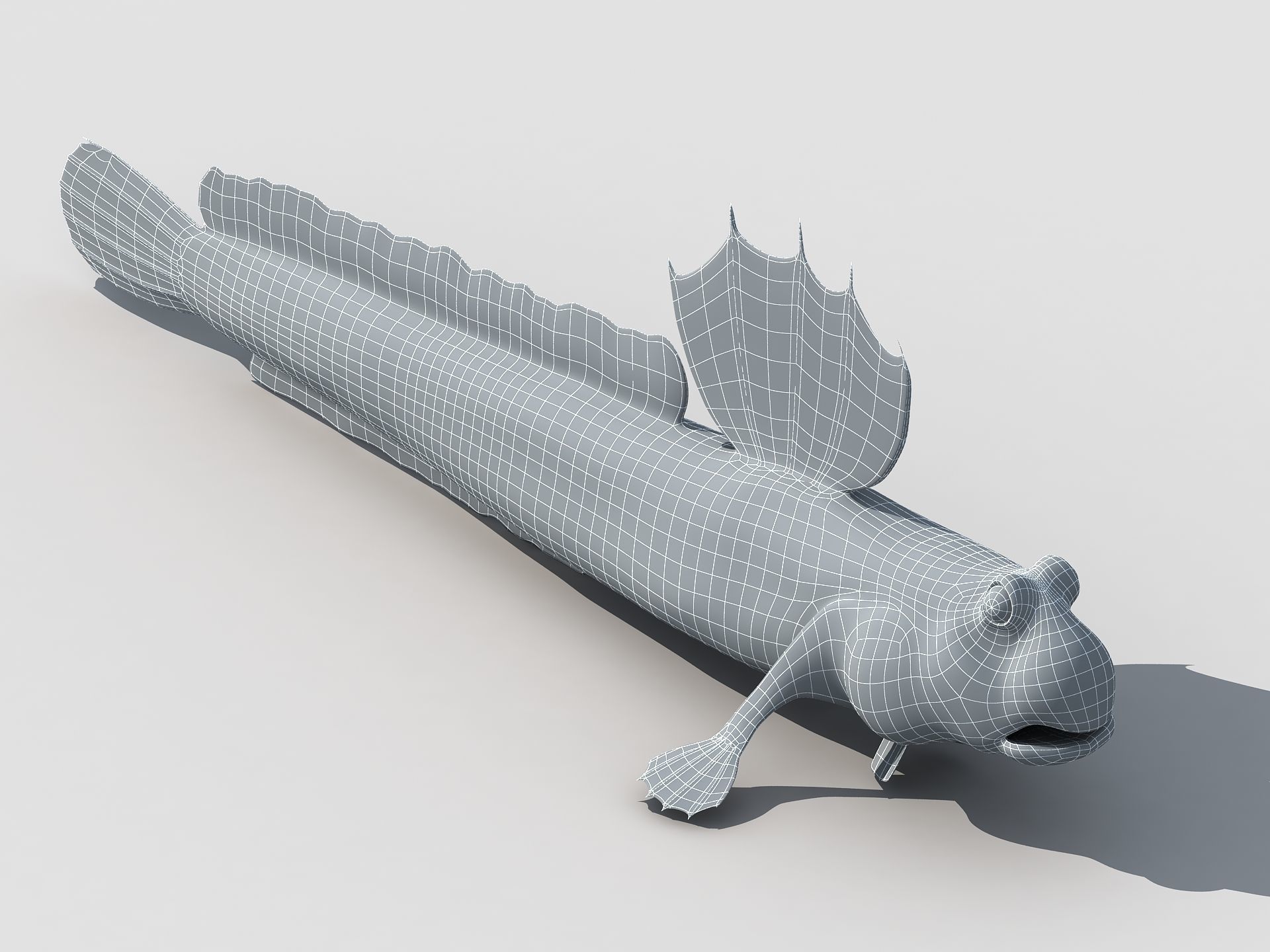 Jump Fish Boleophthalmus Pectinirostris Mudskippers  Low-poly 3D model_10