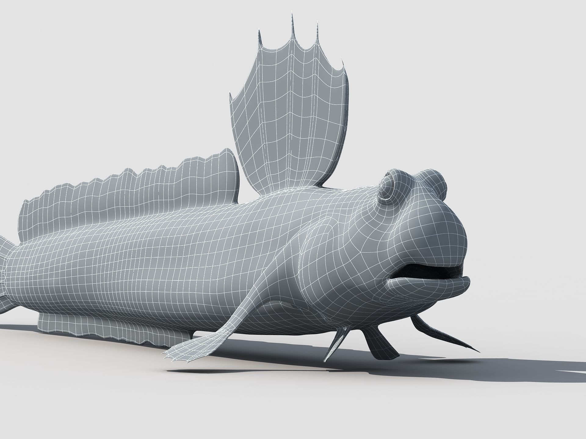 Jump Fish Boleophthalmus Pectinirostris Mudskippers  Low-poly 3D model_9