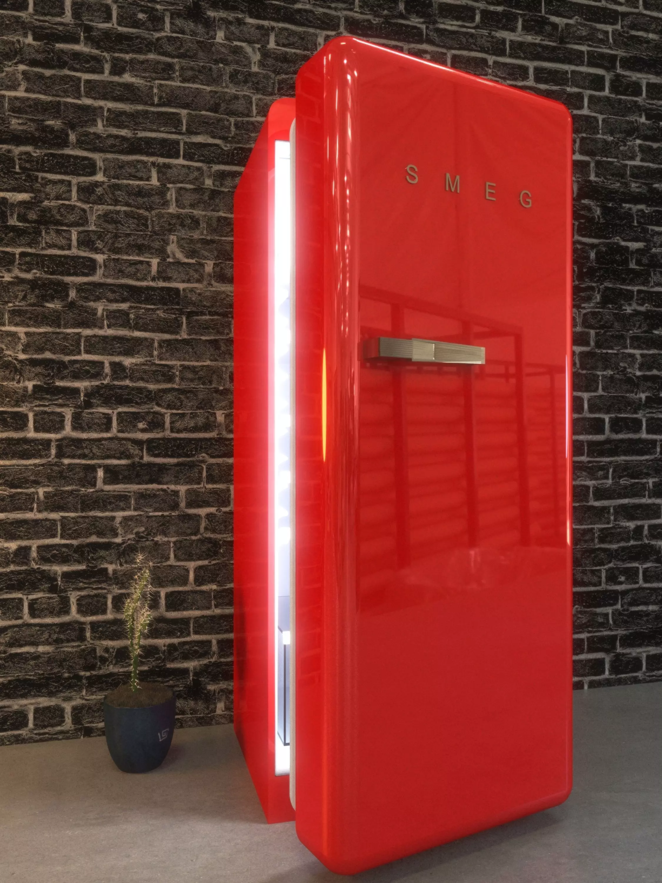 smeg retro fridge  3D model_0