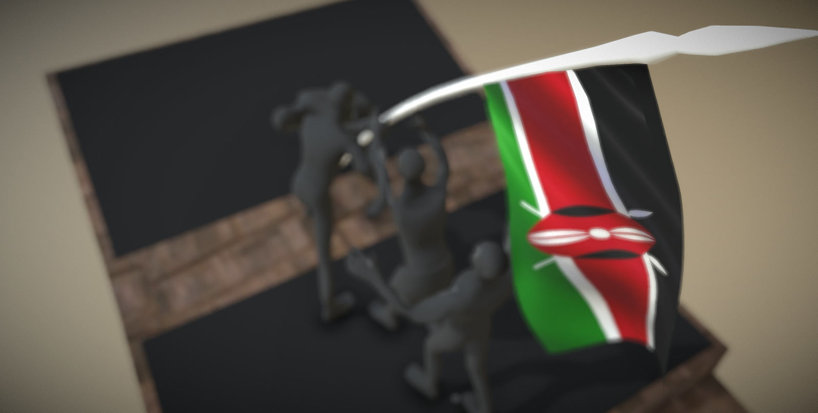 Uhuru Gardens Statue Kenya 3D 3D model_3