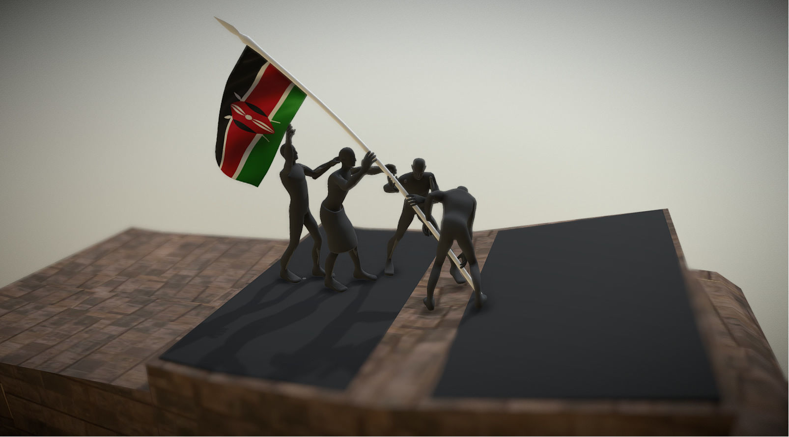 Uhuru Gardens Statue Kenya 3D 3D model_6
