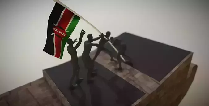 Uhuru Gardens Statue Kenya 3D 3D model