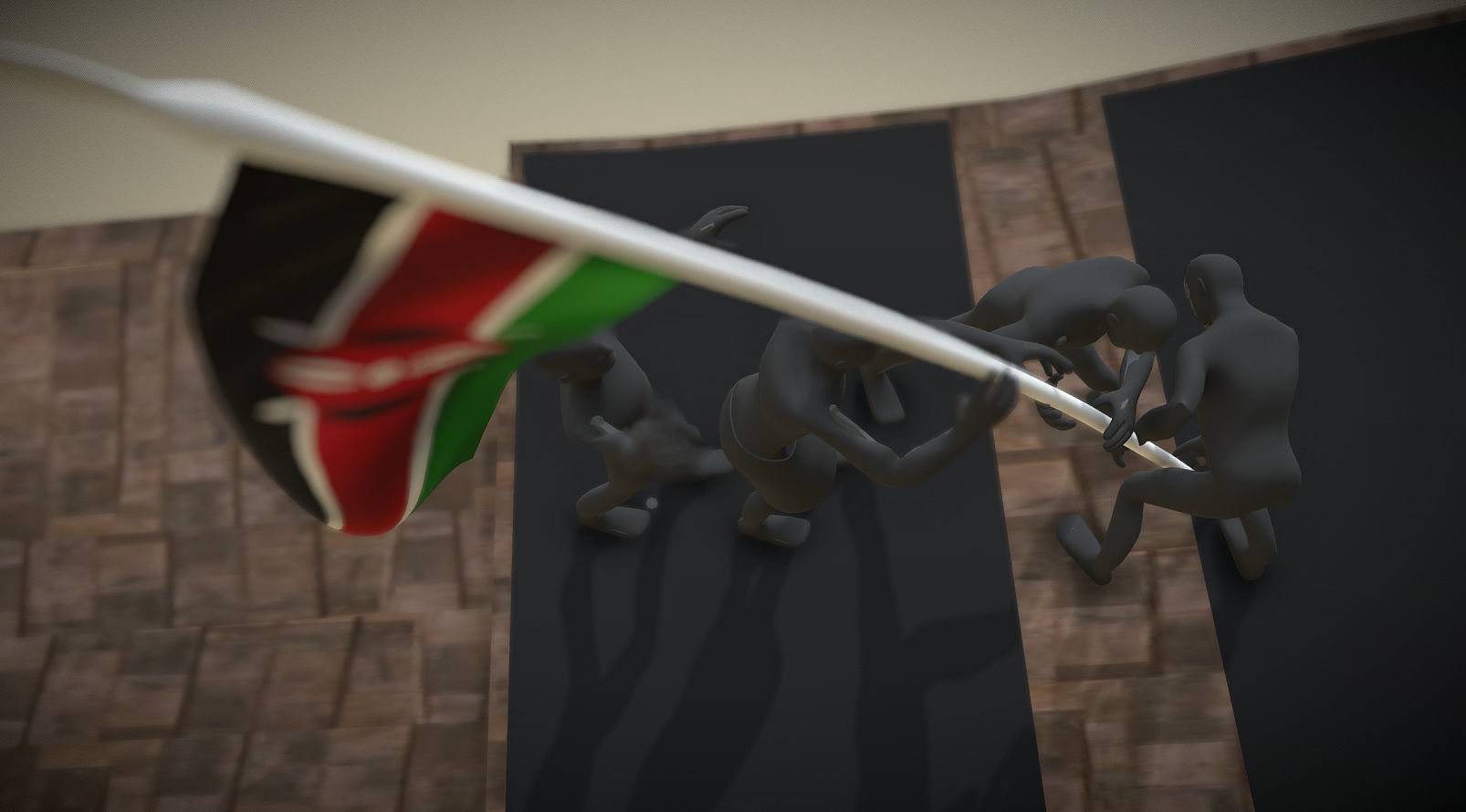 Uhuru Gardens Statue Kenya 3D 3D model_5