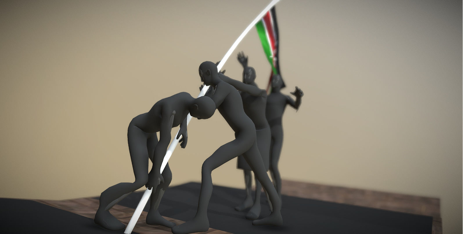 Uhuru Gardens Statue Kenya 3D 3D model_1