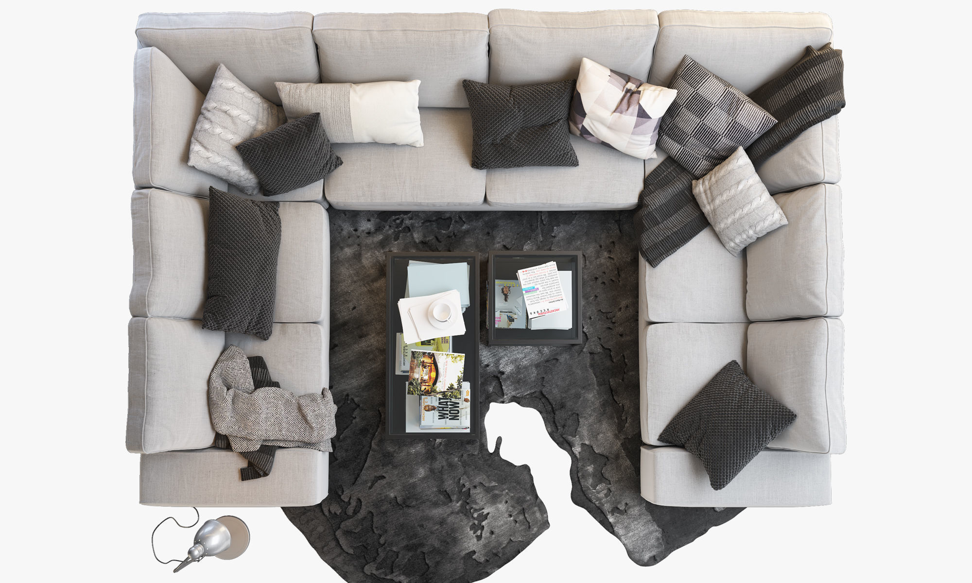 KIVIK 7seat Ushaped sofa Ikea 3D model CGTrader