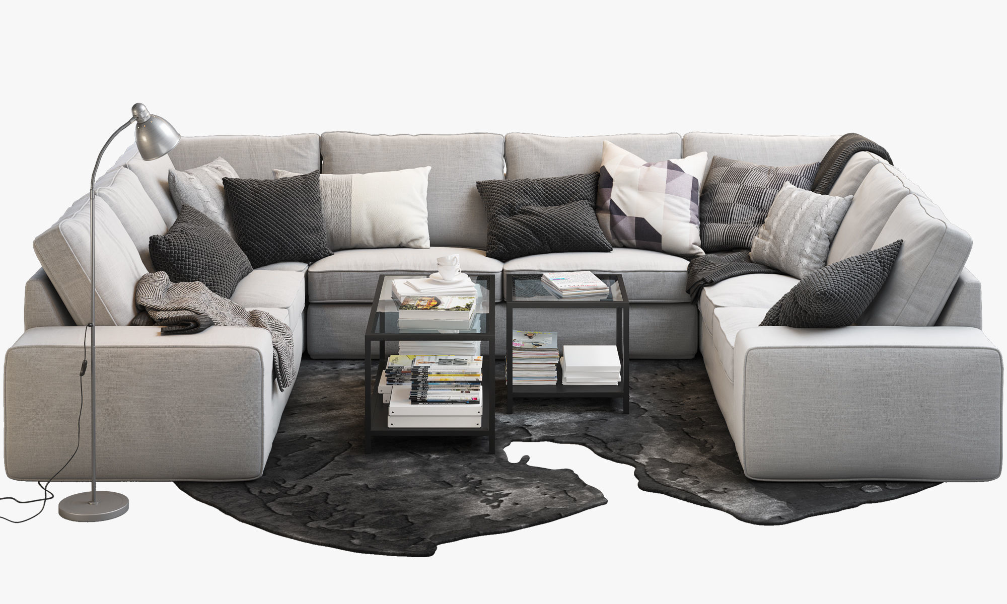 KIVIK 7seat Ushaped sofa Ikea 3D model CGTrader