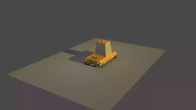 Low Polly taxi car 