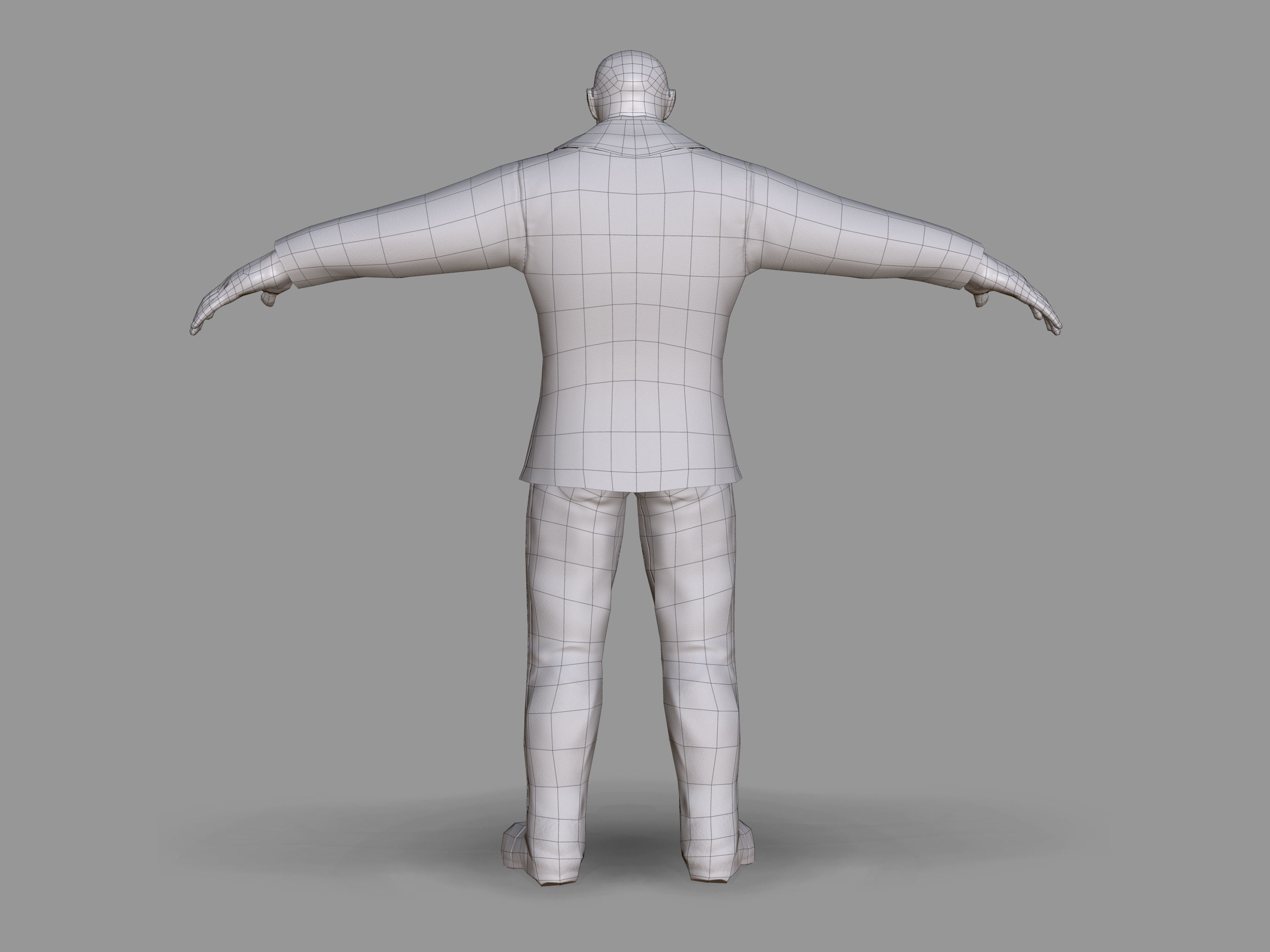 Bodyguard man in suit Low-poly 3D model_14