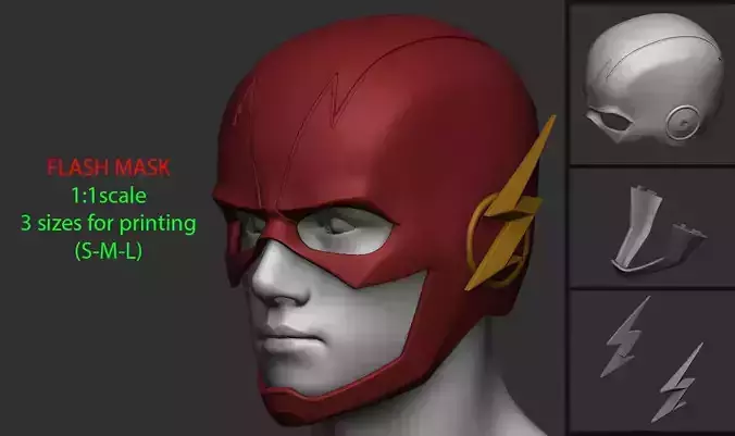 Flash Helmet - Justice League 3D print model