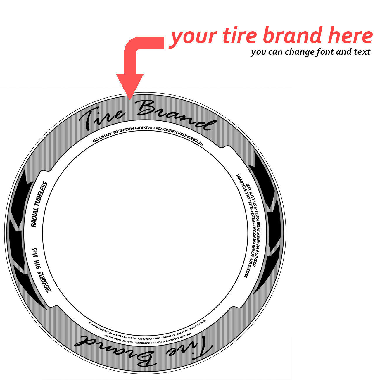 Tire pack and rim 3D model_10