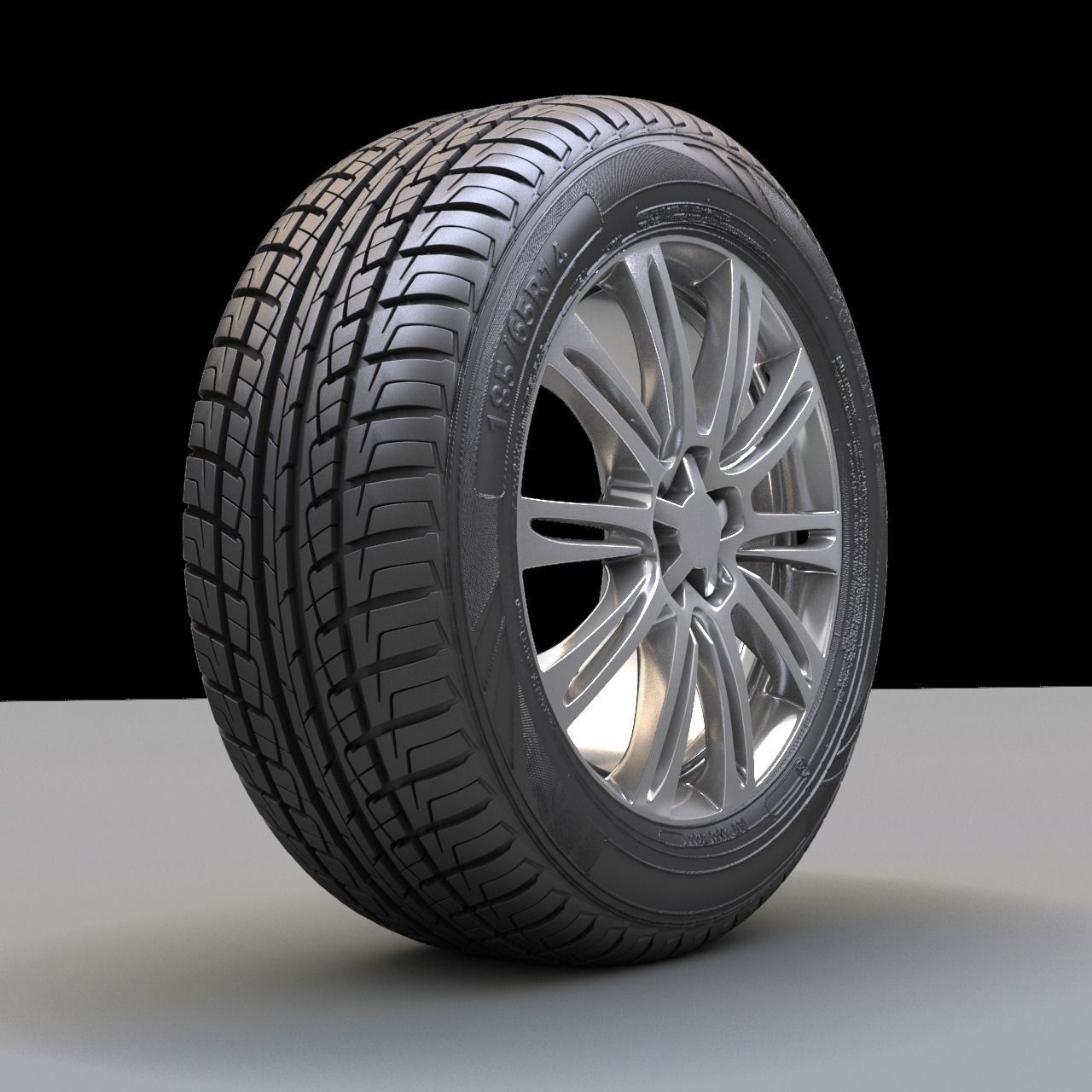 Tire pack and rim 3D model_7