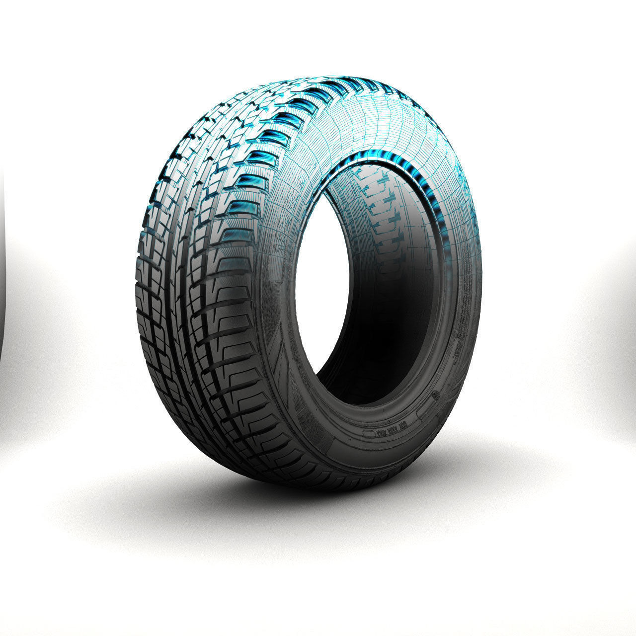 Tire pack and rim 3D model_4